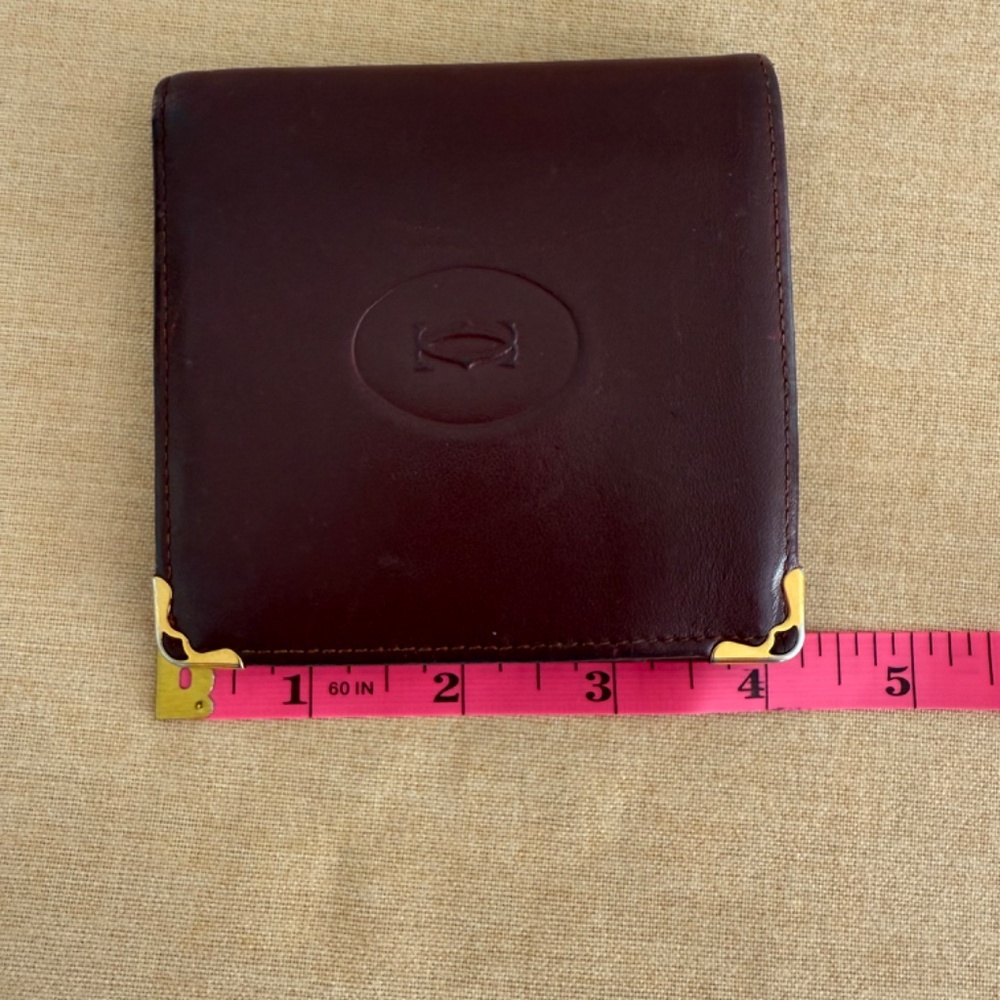 Cartier Burgundy Leather Bi-fold Wallet - Picture 8 of 14